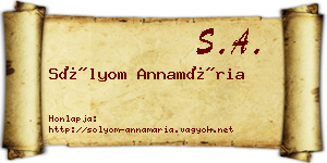 Sólyom Annamária névjegykártya