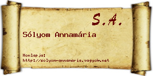 Sólyom Annamária névjegykártya